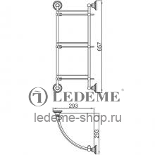 Стеклянная полка в ванную комнату Ledeme L1407-3 Хром/Стекло