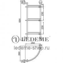 Стеклянная полка в ванную комнату Ledeme L3307-3 Хром/Стекло