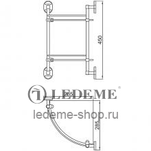 Стеклянная полка в ванную комнату Ledeme L1907-2 Хром/Стекло