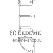 Стеклянная полка в ванную комнату Ledeme L1907-3 Хром/Стекло