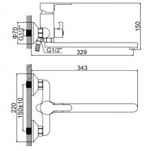 Смеситель для ванны Ledeme L2203W