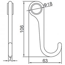 Крючок для рейлинга Ledeme L211-1