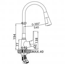 Смеситель для кухни Ledeme L4161B-2