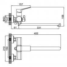 Смеситель для ванны Ledeme L2285