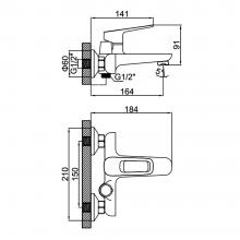 Смеситель для ванны Ledeme L3282
